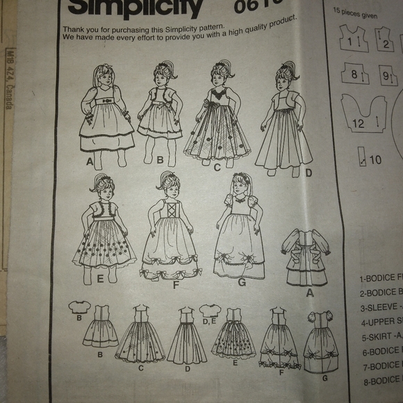 Simplicity 3547 Gowns & Dresses for American Girl Doll and 18" doll - Picture 4 of 5